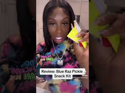 EBONY MYSTIQUE REVIEWS VIRAL TIKTOK BLUE RAZZ SNACK PICKLE